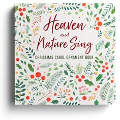 the book heaven and nature song christmas carol ornament book on a white background