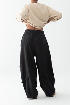 Comfy Black Bohemian Unisex Mid-crouth Flow Pants / Boho Lionsmane Harem Style Pants - Etsy Turkey Bohemian Linen Loose Fit Harem Pants, Black Bohemian Harem Pants With Relaxed Fit, Black Bohemian Relaxed Fit Harem Pants, Black Cotton Hippie Harem Pants, Baggy Drop Crotch Cotton Parachute Pants, Black Relaxed Fit Pants For Festival, Spring Cotton Drop Crotch Harem Pants, Black Bohemian Pants For Loungewear, Bohemian Black Lounge Pants