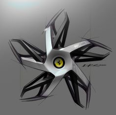 an artistic rendering of a star shaped object with yellow light in the center and black lines around it