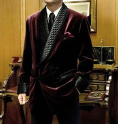 #ad Find ideas and inspiration for Men Vintage Velvet Smoking Suits Jacket Robe Shawl Lapel Tuxedo Blazer Tailored., Fashion Mens Clothing Retro Dinner Party, Men Suits Prom, Retro Dinner, Suit Prom, Suits Show, Prom Blazers, Frog Closure, Mode Mantel, Burgundy Jacket