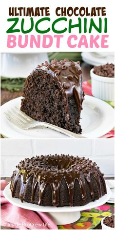 the ultimate chocolate zucchini bundt cake is made with only two ingredients, and it's ready to be eaten