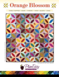 an orange blossom quilt is featured on the cover of this book, which features colorful leaves