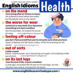 the english idioms for health