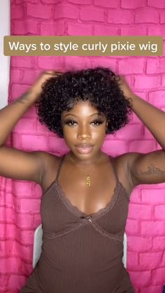 Pixie Cut Wig Black Women, Tia Hair, Curly Pixie Wig, Short Curly Weave, Curly Pixie Cut, Wigs Bob, Short Natural Curly Hair, Short Curly Pixie, Pixie Wig