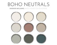 the color scheme for boho neutrals is shown in several different shades and sizes