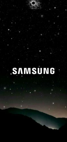 an image of the sky with stars and planets in it, as well as text that reads samsung