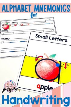 an apple themed hand writing activity for kids to practice handwriting with the alphabet and letters