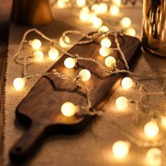 a wooden board with some lights on it