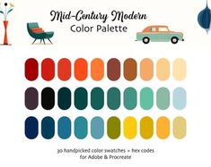 the mid century modern color palette