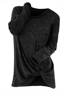 Knotted Long Sleeve Pullover Sweater - Black - 4582274257 - Original Design-Women's Clothing  #OriginalDesignWomensClothing #Original #DesignWomen's #Clothing Eclectic Clothes, Plus Size Inspiration, Cheap Sweaters, Long Sleeve Pullover Sweater, Trendy Clothes For Women, Winter Outfits Women, Fashion Pattern, Red Sweaters, Sweater Fashion