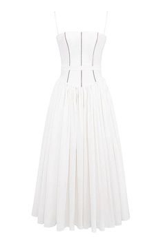 Callista Maxi Dress – Fleur de Vendetta Maxi Sundress, Long Midi Dress, Maxi Dress Online, House Of Cb, Garden Parties, Cotton Maxi, Fall Skirts, White Maxi Dresses, Fitted Bodice