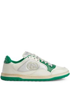 GUCCI Mac80 low-Top sneaker Gucci Jordaan, Timeless Watches, Gucci Sneakers, Patterned Backpack, Gucci Leather, Gucci Black, Gucci Shoes, Gucci Men, Green Leather