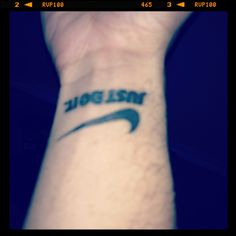 a person's wrist with a tattoo on it that reads, jodsin