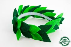 a headband made out of felt leaves