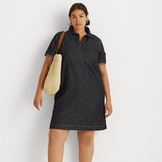 Denim Sheath Dress, Dress Plus Size Casual, Short Shift Dress, Classic Coastal, Short Dress Styles, Plus Size Denim, Womens Shift Dresses, Ralph Lauren Women, Plus Size Casual