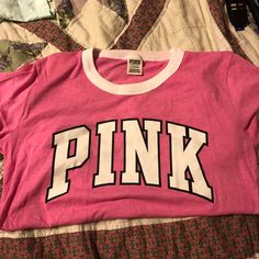 Pink, White Victoria’s S Fret Shirt. Bnwot Thrift Manifestation, Pink Shirt, Teen Girls, Victoria's Secret Pink, Shirt Color, Secret Pink, Victoria’s Secret, Pink White, Jade