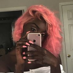 Catty Noir, Hair Laid, Grunge Hair, A Mirror, Black Girls Hairstyles, Weave Hairstyles, Pretty Hairstyles, Pink Hair, Hair Goals