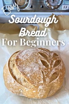 sourdough bread for beginners with text overlay