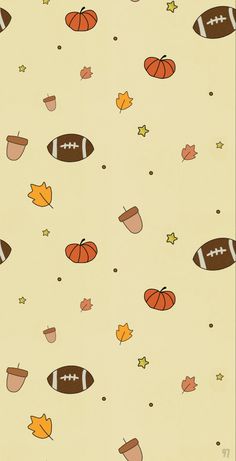 an image of a sports themed wallpaper with leaves and acorns on it