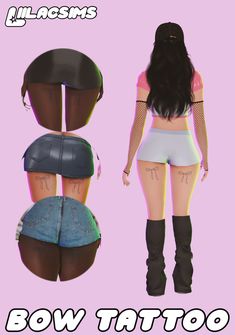 Thigh Bow Tattoo, Sims 4 Cheats, Sims 4 Tattoos, Sims 4 Cas Cc, The Sims 4 Pc, Sims 4 Mods Cc, Bow Tattoo, The Sims 4 Packs, Free Sims 4