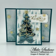 a card with a christmas tree on it