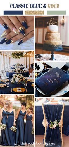 blue and gold wedding color scheme