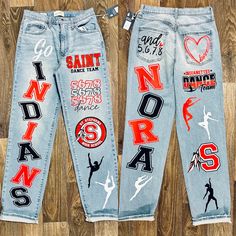 Homecoming Spirit Jeans School Pride Jeans Senior Jeans Spirit Jeans Football Jeans HOCO Jeans - Etsy Junior Homecoming Pants, Hoco Jeans Painted, Football Jeans, Homecoming Fits, Spirit Jeans