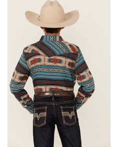 Multicolor Cotton Tops For Rodeo, Southwestern Print, Western Shirts, Flannel Shirt, Long Sleeve