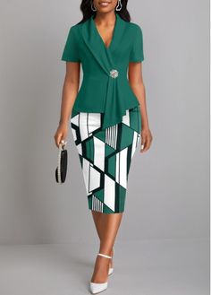 Color:Turquoise;Size:S;Size:M;Size:L;Size:XL;Size:XXL;Package Contents:1 X Dress;Occasion:Other;Style:Casual; Fitted Green Dress With Geometric Pattern, Turquoise Fitted Short Sleeve Dress, Summer Outfits Big Stomach, Plus Size Summer Outfits Big Stomach, Big Stomach, Cotton Night Dress, Turquoise Shorts, Maxi Dress Outfit, Fashion Dresses Online