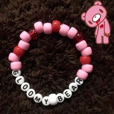 Gloomy Bear Kandi, Scene Bracelets, Pulseras Kandi, Kandi Inspo, Diy Kandi Bracelets, Pony Bead Bracelets, Diy Kandi, Gloomy Bear, Kandi Kid