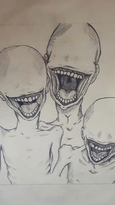 an image of three aliens with their mouths open