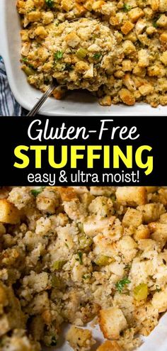 Stuffing Gravy, Gluten Free Stuffing Recipes, Gluten Free Dressing, Gluten Free Turkey, Herb Dressing, Gluten Free Stuffing