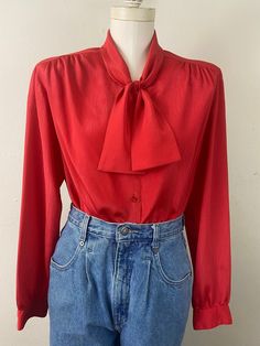 The fabrics of this blouse is in soft crunch lines, no shoulder pads in good condition. 44" Chest Puffy Sleeves Blouse, Long Puffy Sleeves, 80s Shirts, Skirt And Blouse, Puffy Sleeves, Blue Shirt, Skirt Fashion, Shoulder Pads, Womens Clothing Tops