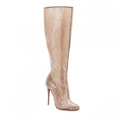 Christian Louboutin Tennissina Sequined Red Sole Knee Boot, Nude Size 39. New With Box! Comes With Dust Bag And Replacement Heel Tips With Mini Dust Bag. Christian Louboutin Sequined Net Lace Knee Boot. 4" Covered Stiletto Heel. Almond Toe. Side Zip Eases Dress. Signature Red Leather Sole. "Tennissina" Is Made In Italy. Fitted Heeled Boots With Leather Sole For Party, Fitted Beige Boots For Party, Beige Pointed Toe Party Boots, Glamorous Formal Boots With Almond Toe, Beige High Heel Evening Boots, Designer Boots With Almond Toe For Party, Luxury Cocktail Boots With Reinforced Heel, Party Heeled Boots With Leather Sole, Designer Party Boots With Almond Toe