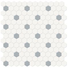 a white and gray hexagonal tile pattern