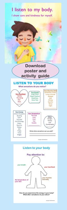 a poster with instructions for how to use the body in children's books and videos