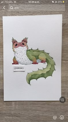 a card with an image of a green dragon on it's back and the words,