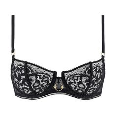 Demi-cup bra lace AUBADE Illusion Fauve Evening Lace Bra With Removable Cups, Luxury Black Bra, Luxury Black Evening Bra, Backseam Tights, Secret In Lace, Demi Cup Bra, Designer Bra, Chantal Thomass, Demi Cup