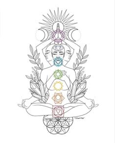 ouvrir ses chakras Chakra Tattoos, Balanced Chakras, Spiritual Drawings, The Seven Chakras, Tattoos For Black Skin, Tattoo Design Book, Seven Chakras