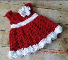 rec crochet baby dress pattern Charity Crochet, Baby Dress Pattern Free, Red Baby Dress, Baby Dress Tutorials, Newborn Baby Dresses, Yarn Brand, Crocheted Blankets, Baby Dress Pattern, Crocheted Dress