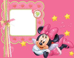 a minnie mouse photo frame with stars