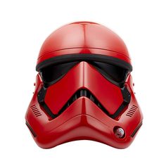 a red helmet is shown on top of a white background with the words star wars written below it