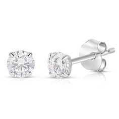 PRICES MAY VARY. These beautiful cubic zirconia earrings studs are made in solid 14k white gold, earring backs and posts, and stamped with "14K" to ensure authenticity. White gold earrings for women 14k real gold studs are great for sensitive skin! Real gold post earrings studs will not tarnish. These 3.5 mm (0.14 inches) cz stud earrings feature the best quality cubic zirconia available and weigh 0.58 carats total for the pair. With AAAAA quality cz's, feel confident knowing that your solid 14k Diamond Crystal Earrings With Prong Setting, Classic Diamond White Crystal Earrings, Brilliant Cut Cubic Zirconia Earrings For Anniversary, Diamond White Cubic Zirconia Round Cut Crystal Earrings, Classic Diamond White Crystal Earrings With Prong Setting, White Gold Diamond Crystal Earrings With Prong Setting, Classic Diamond Crystal Earrings With Brilliant Cut, Classic Diamond Crystal Earrings For Anniversary, Classic Diamond Crystal Earrings