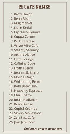 150+ Best Cafe Names Book Cafe Names Ideas, Aesthetic Coffee Shop Names, Aesthetic Cafe Name Ideas, Best Cafe Names, Unique Cafe Name Ideas, Cute Cafe Names, Aesthetic Cafe Names, Coffee Shop Names Ideas Unique