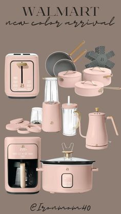 pink kitchen appliances are featured in this ad for the walmart new color revival collection