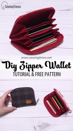 the diy zipper wallet is an easy sewing project for beginners