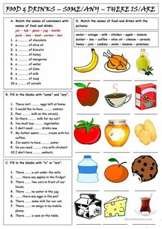 food and drink worksheet for kids to learn how to make them look like they are