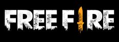 the logo for free fire, which is painted yellow and white