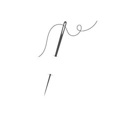 a black and white photo of a pair of scissors with string on the end, against a white background