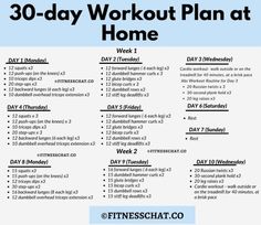 the 30 - day workout plan at home